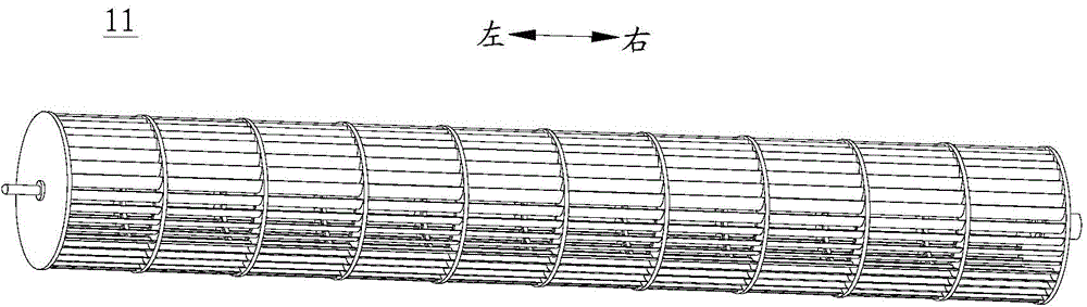 Blowing-in fan and air conditioner with same