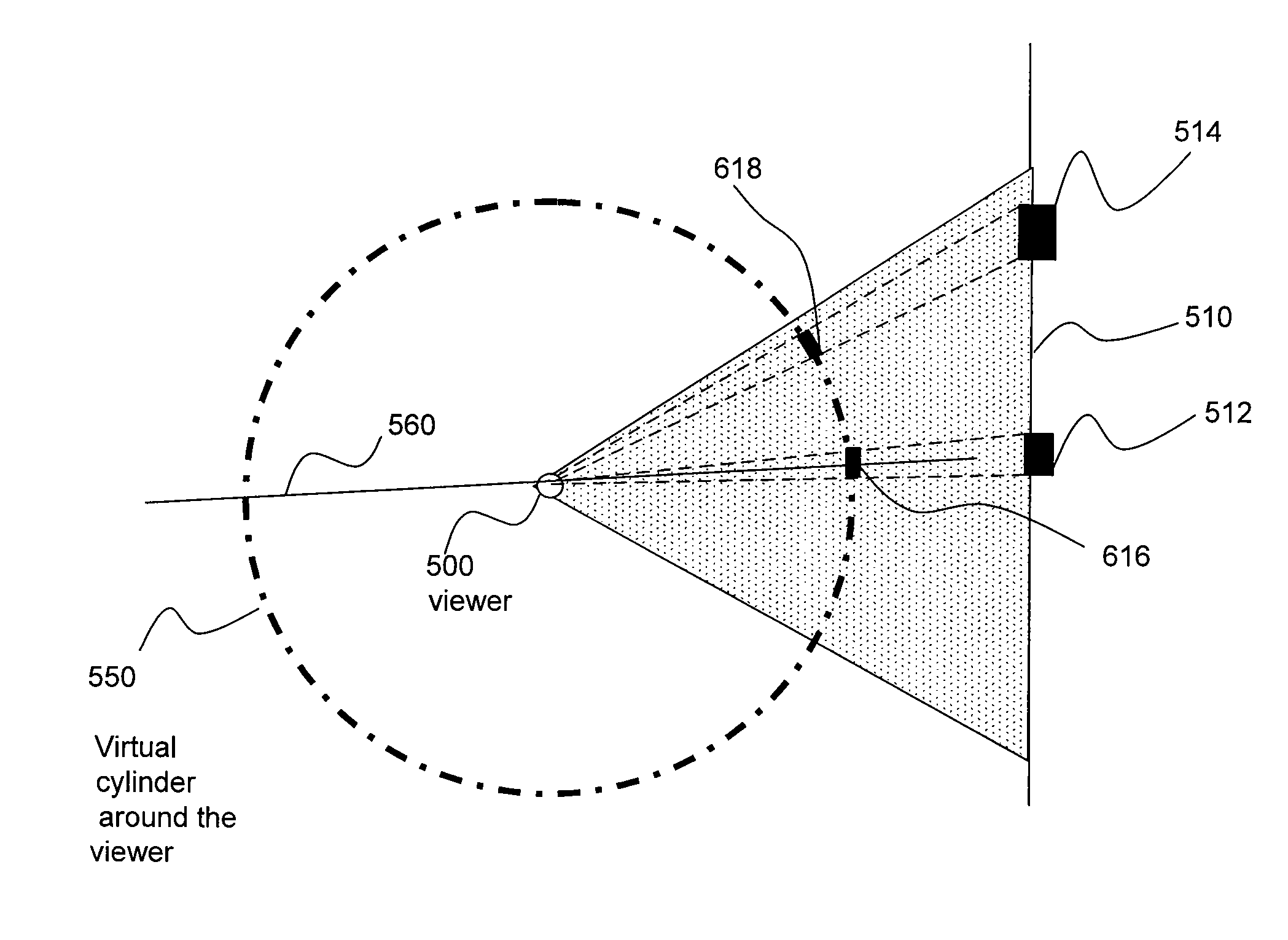 Mapping a two-dimensional image to a cylindrical surface using a tuned distortion curve