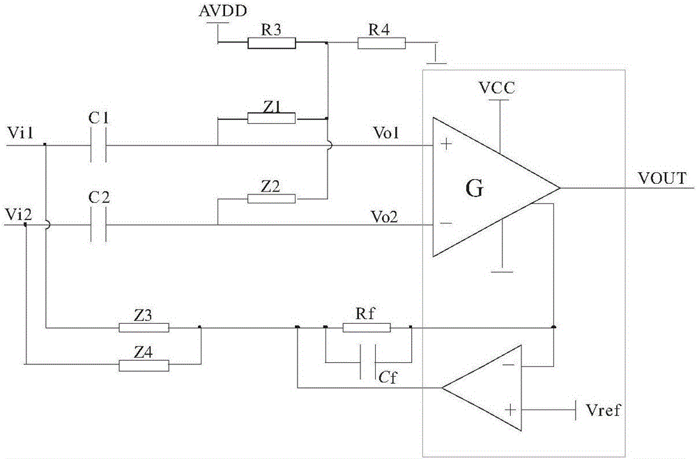 Front-end processing circuit for physiological electric signal collection