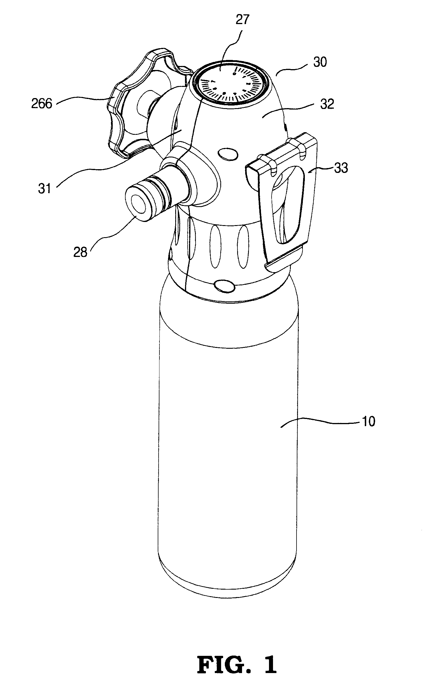 Portable device for supplying compressed CO2 from a pressure vessel to a pneumatic tool