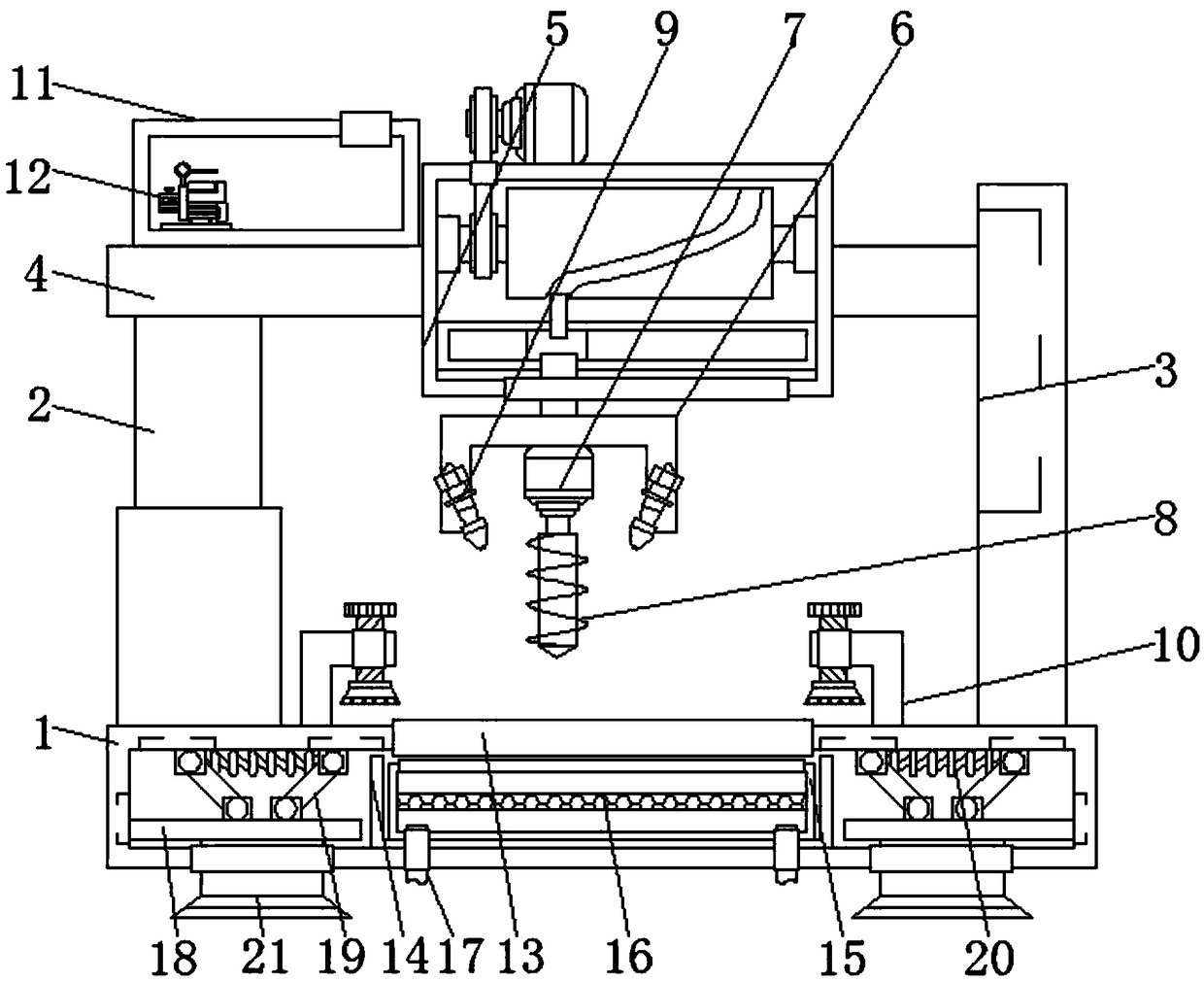 Drilling device for hardware precious part processing