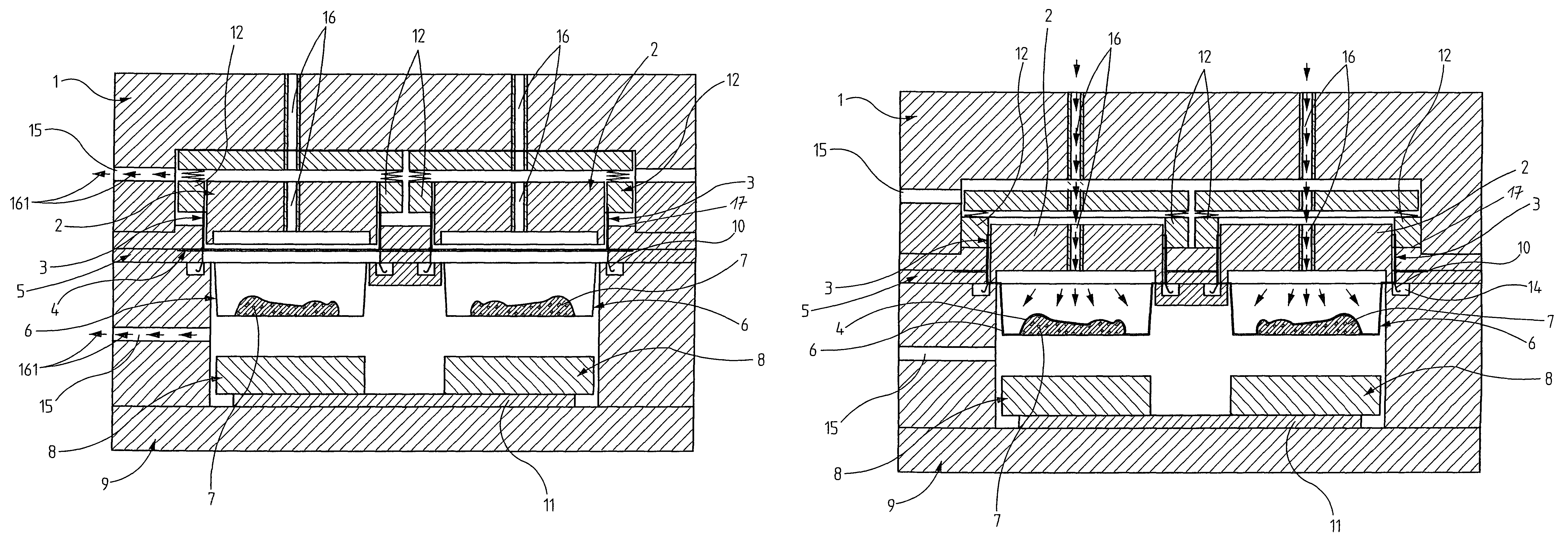 Method for the gastight packaging of objects using a film material fitting tightly on the objects and a device for the gastight packaging of objects