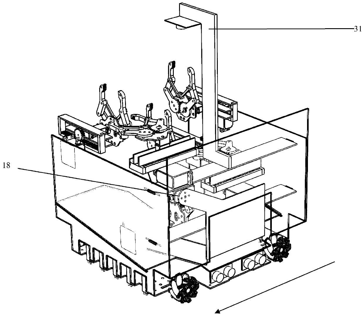 Intelligent trolley set for simulating picking and transferring of fruits