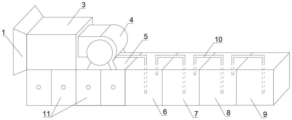 Absorption and purification system for dust and harmful gas in tunnel construction