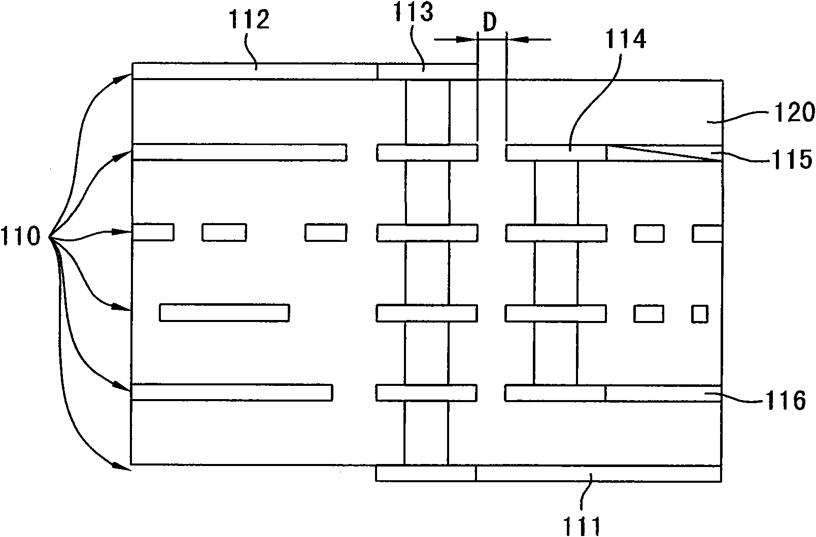 Transmission hole of matched high frequency broadband impedance