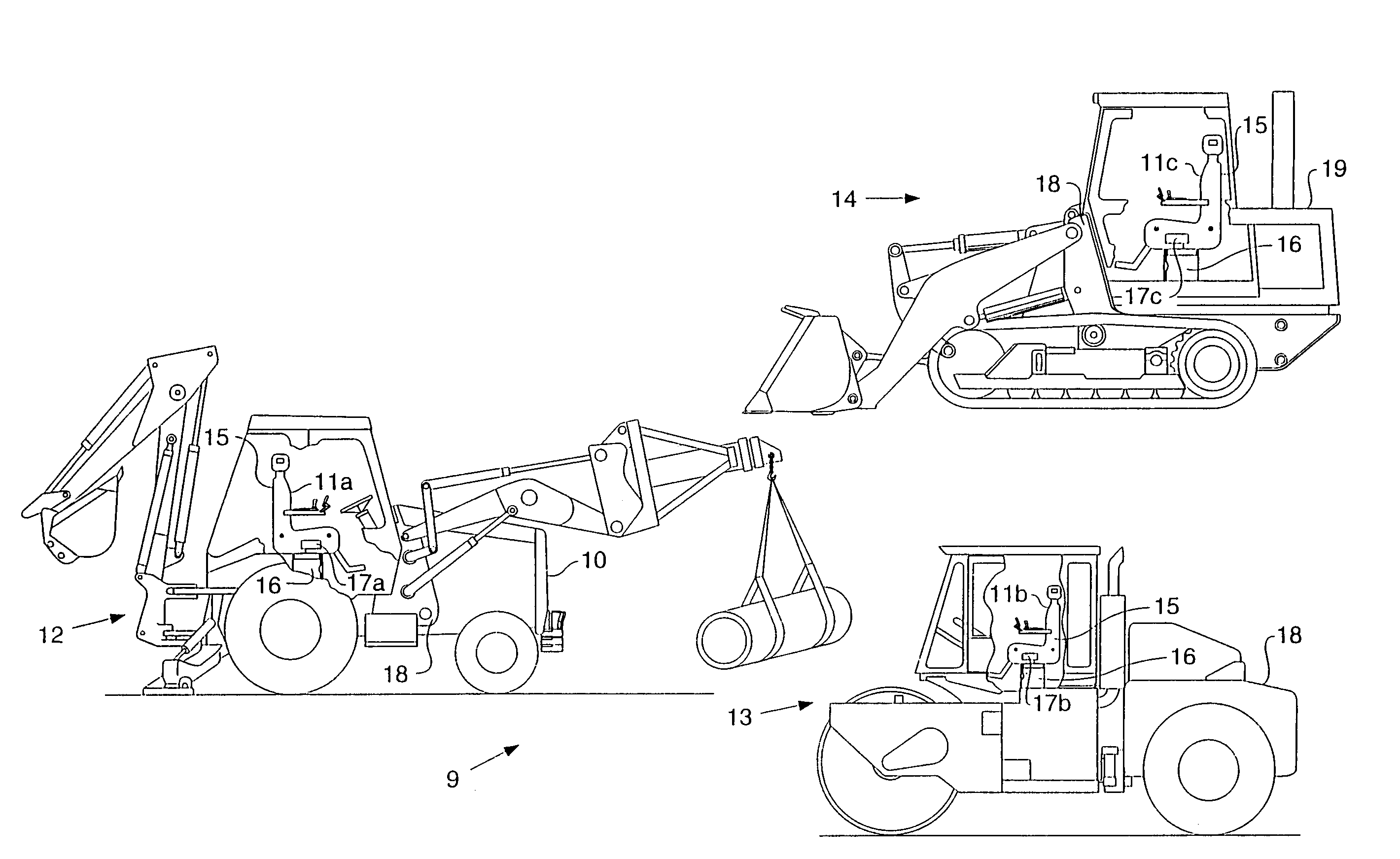 Operator control station for controlling different work machines