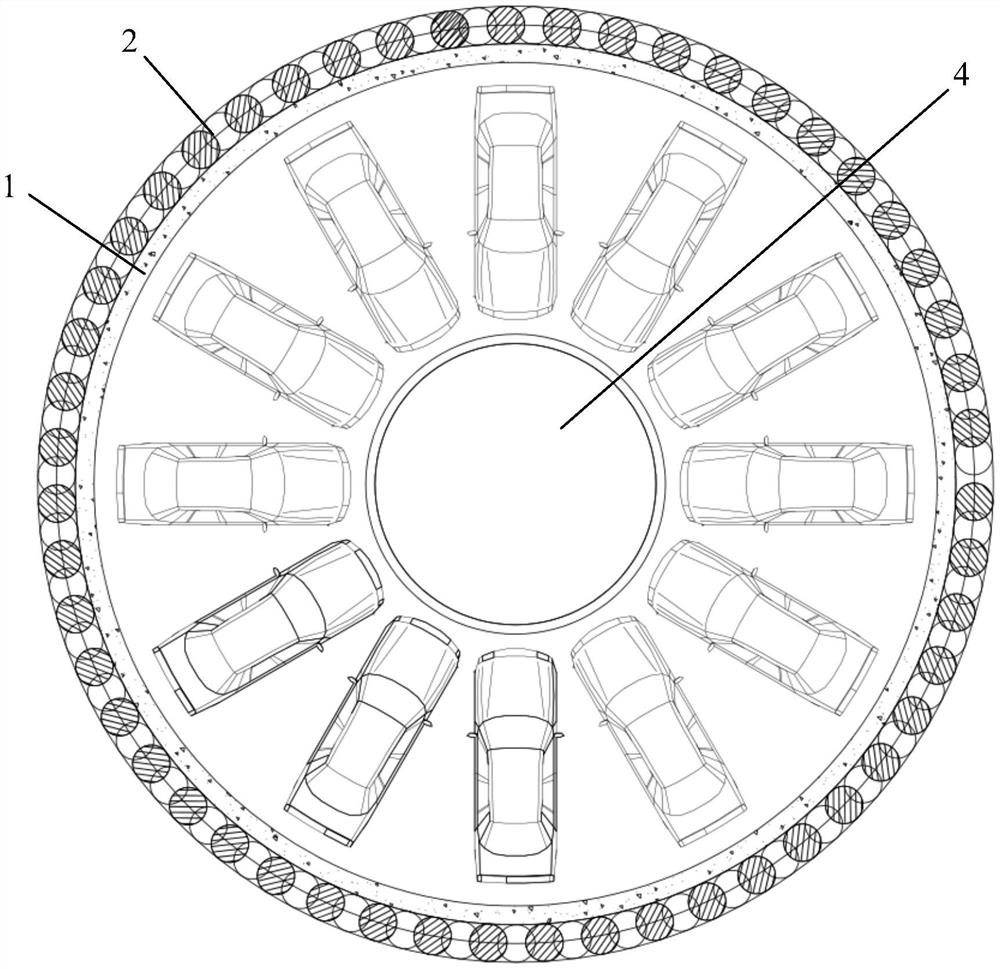 Construction method of shaft type underground stereo garage