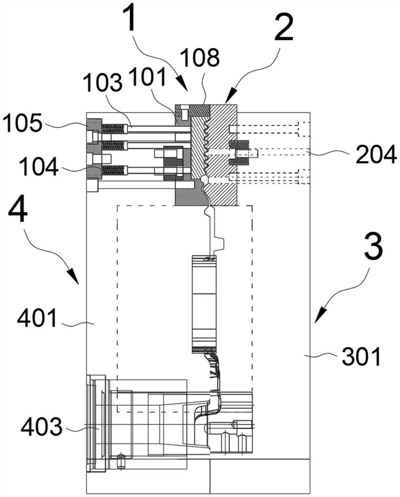 A vent block structure with adjustable gap and die-casting mold containing it