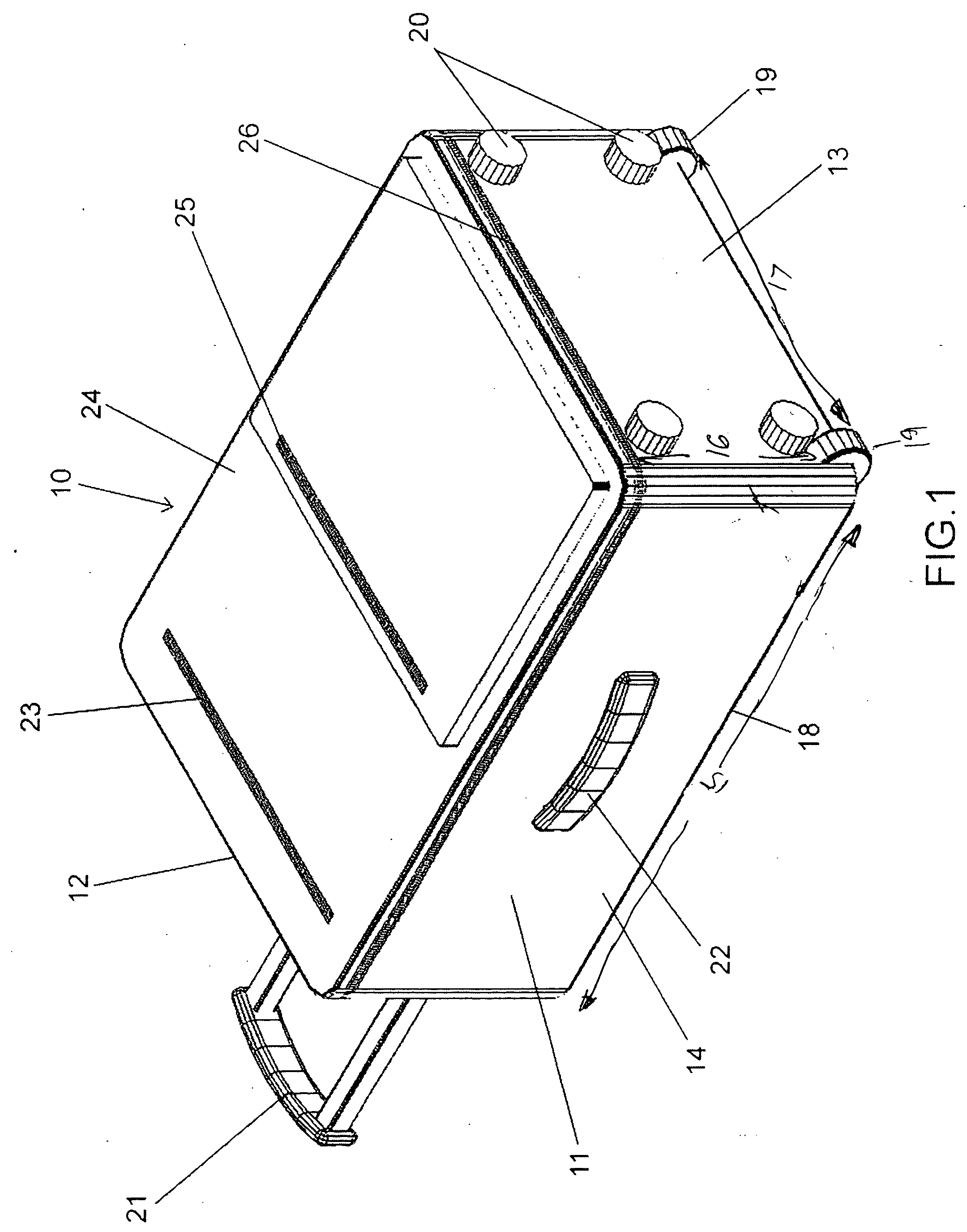 Container with built-in weighing device