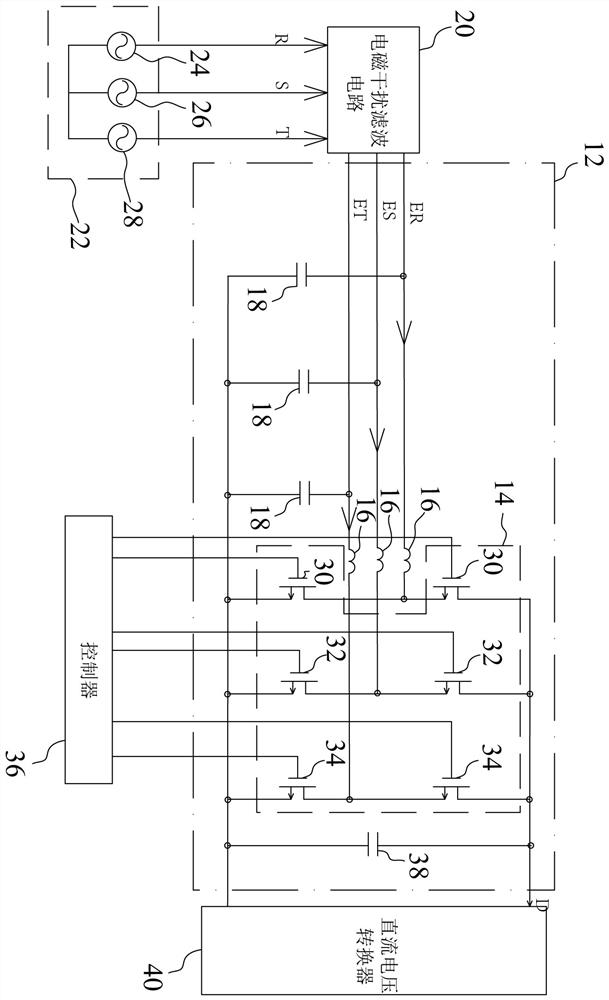 Three-phase power factor correction device