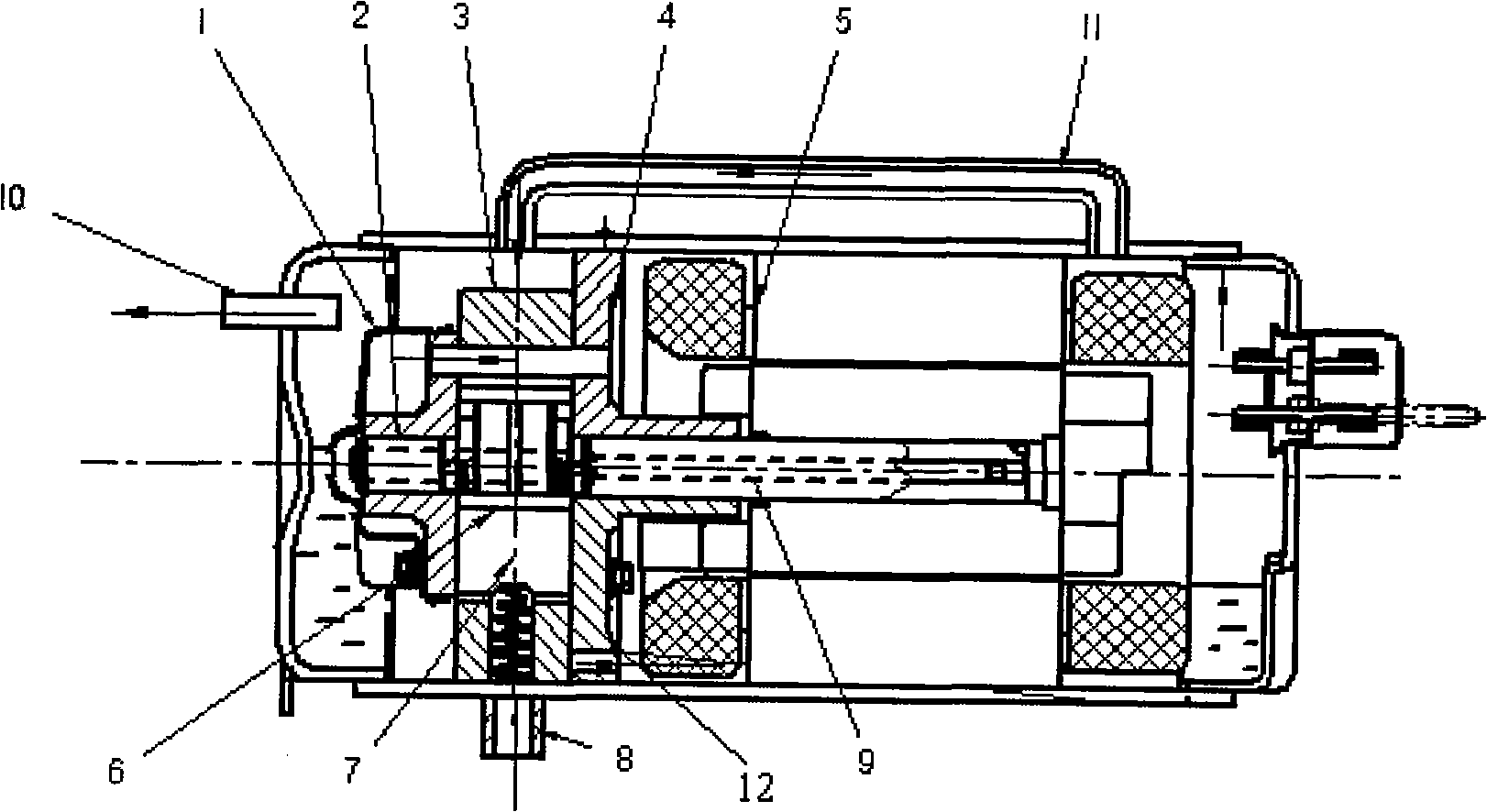Horizontal type rolling rotor compressor return air cooling structure