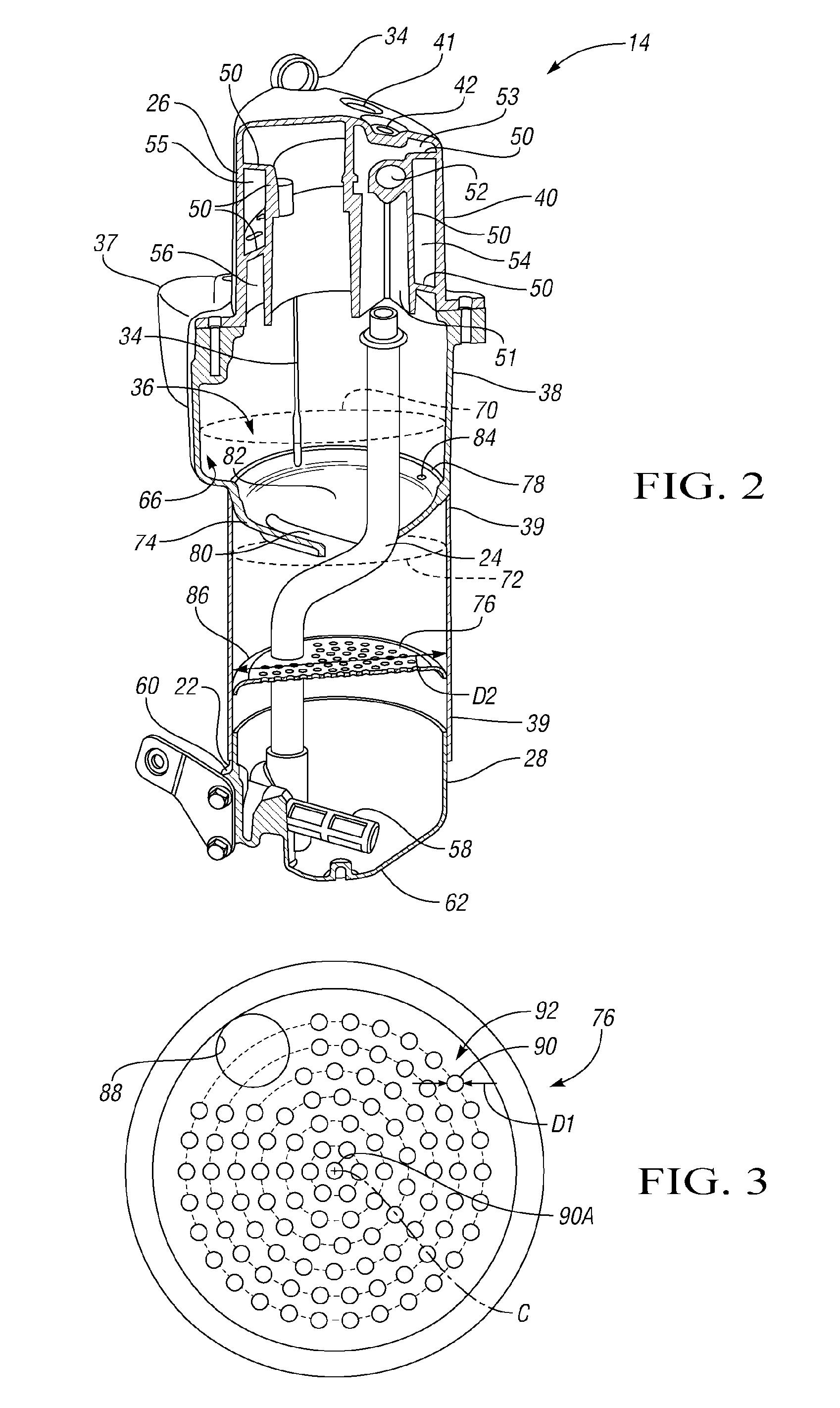 Dry sump oil tank assembly for a vehicle