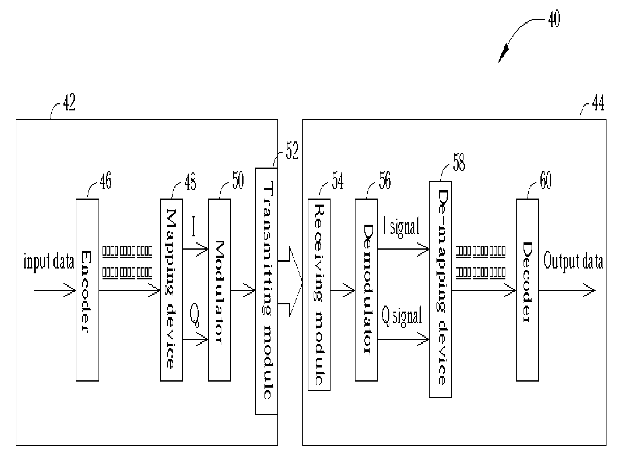 De-mapping method for wireless communications systems