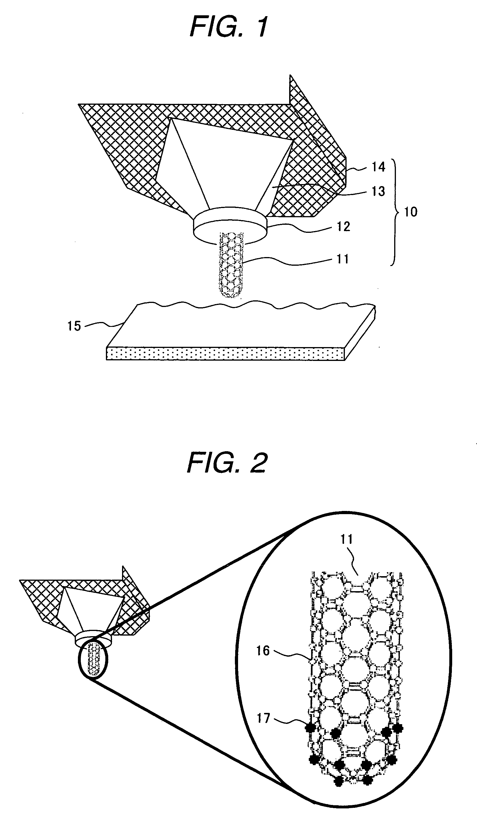 Cantilever and inspecting apparatus