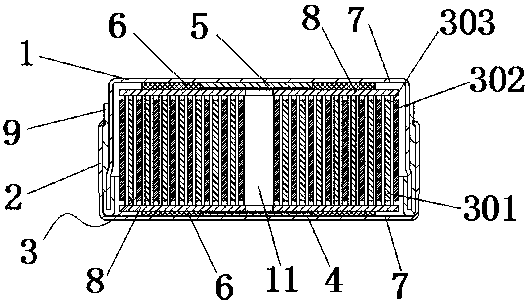 Internal connection structure of button cell and manufacturing method of internal connection structure