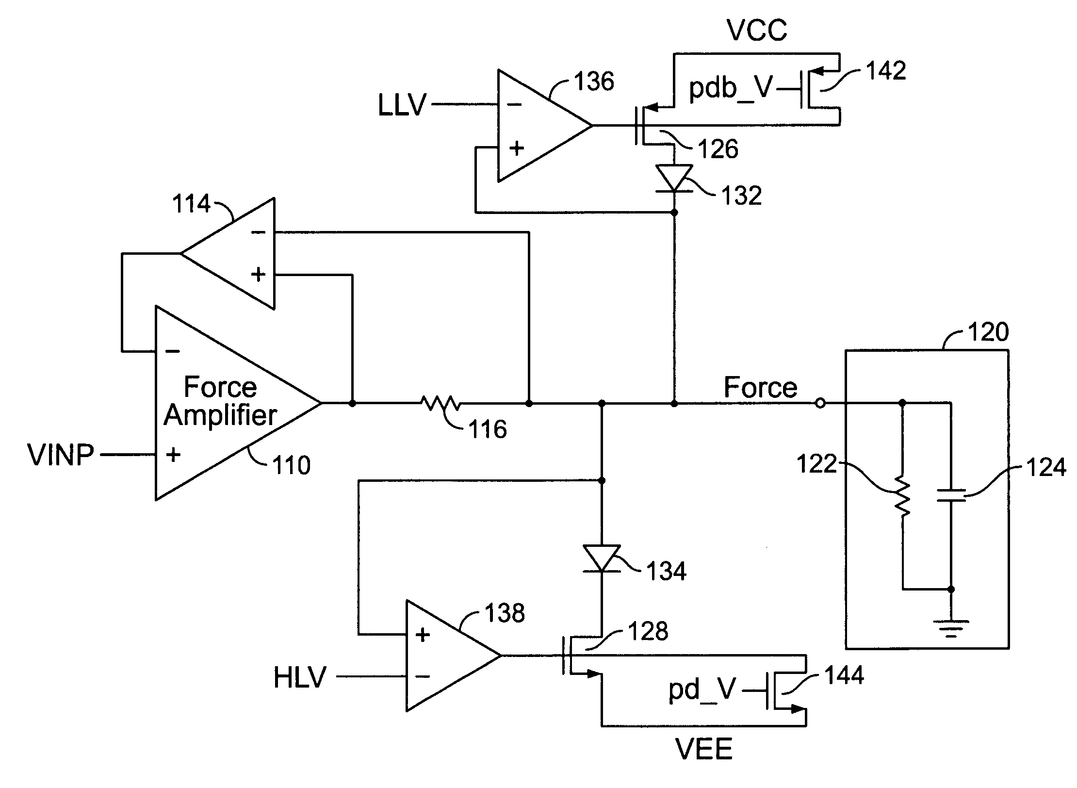 Precision measurement unit having voltage and/or current clamp power down upon setting reversal
