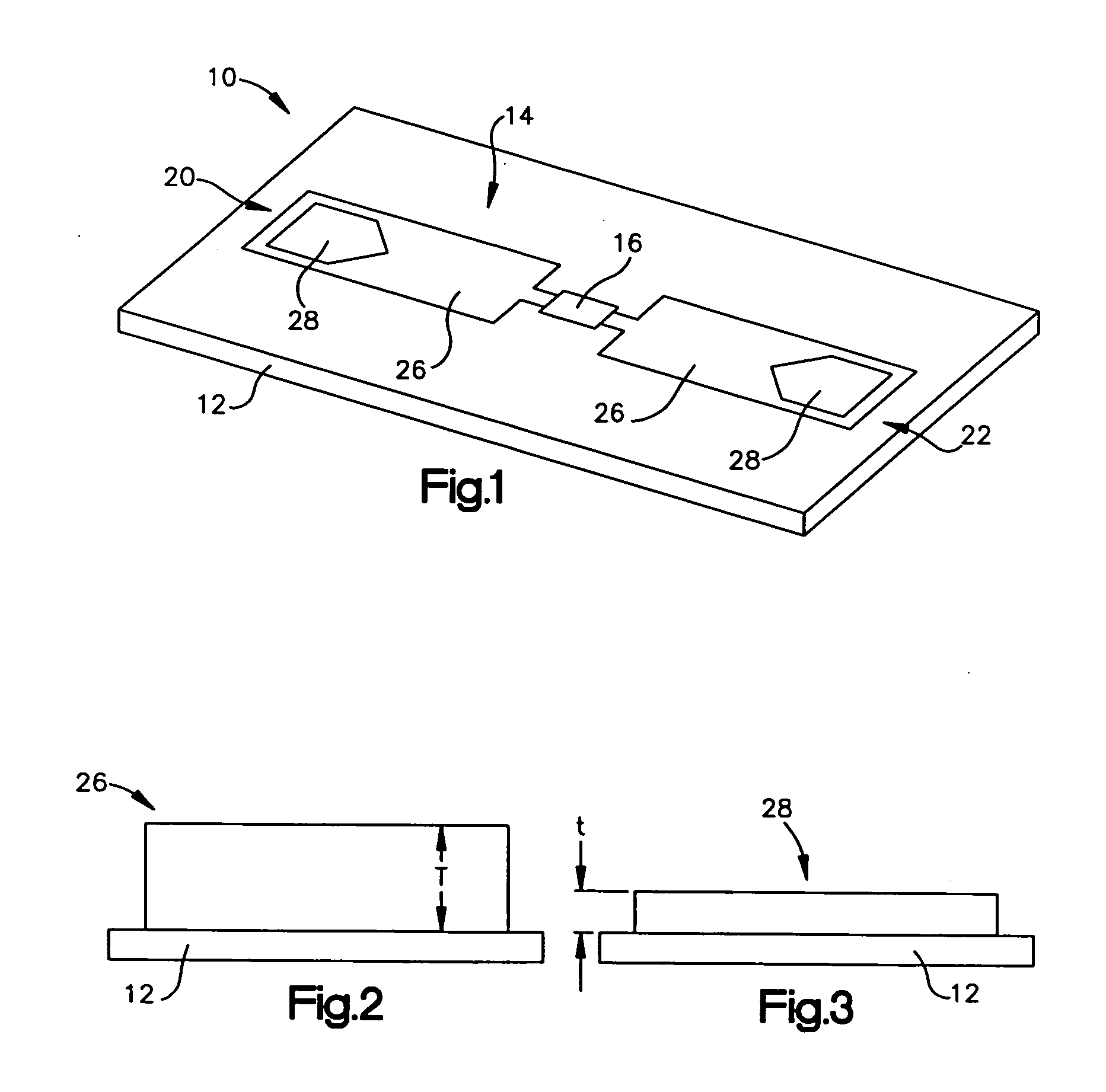 RFID device with patterned antenna, and method of making