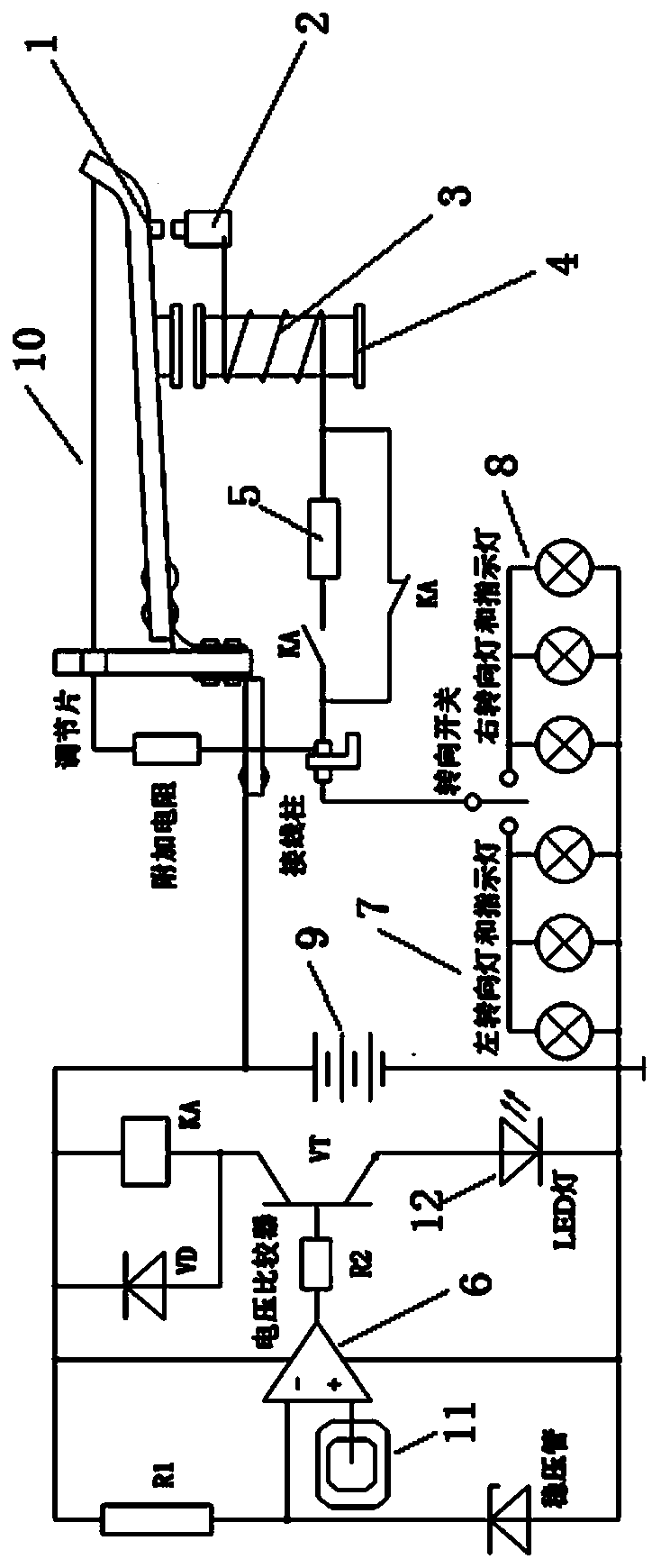 Dual-gear-automatic-switching heating-wire flasher circuit