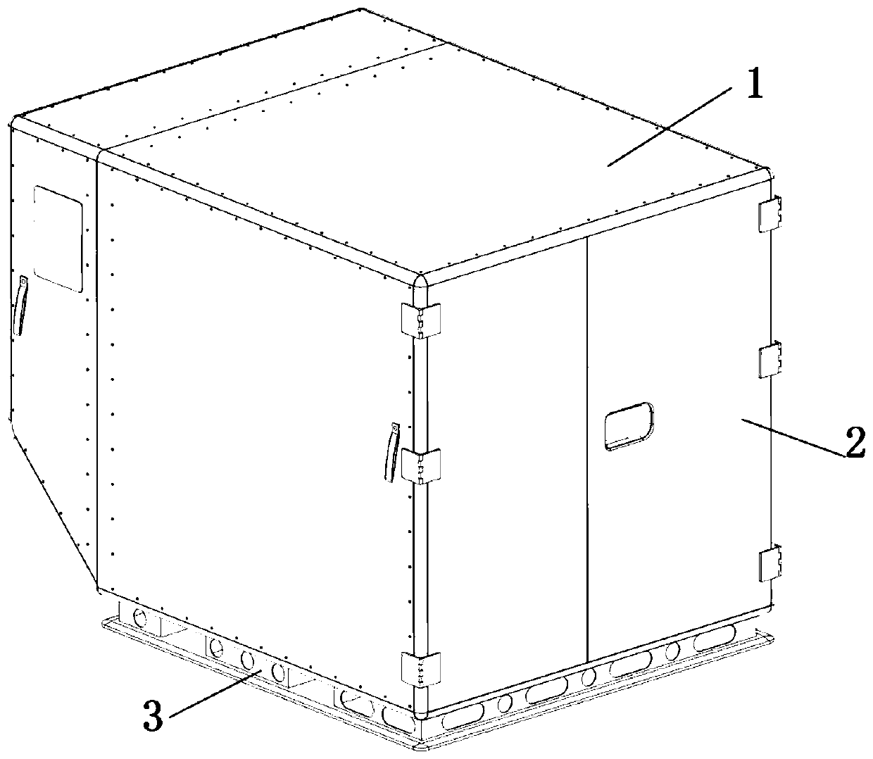 Entirely-foamed aviation cold-chain transport box comprising vacuum insulation boards