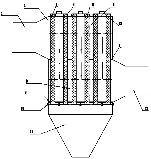 Double-flow-direction active coke adsorption type desulfurization and denitration device