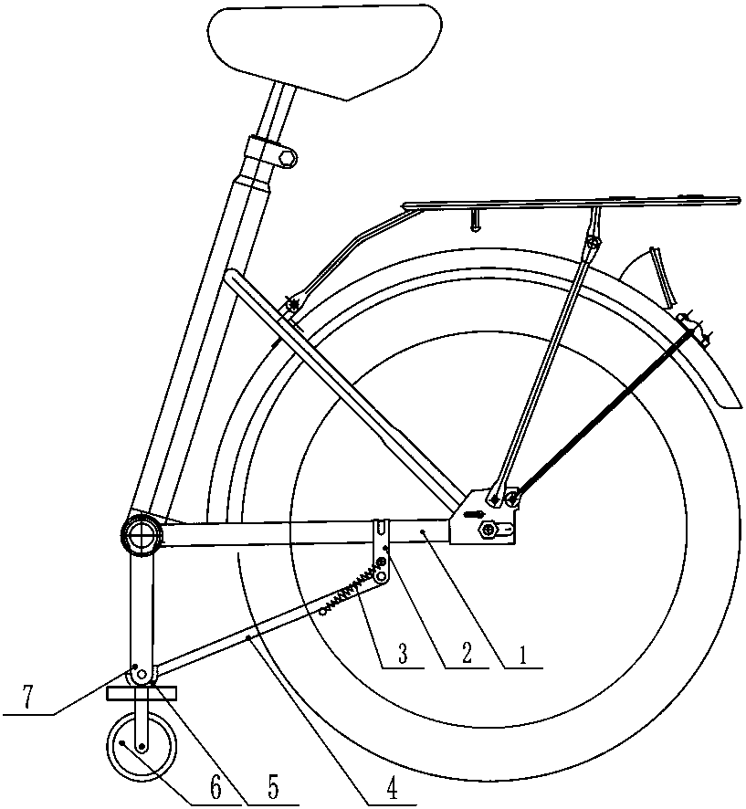 Folding bicycle having sliding wheel