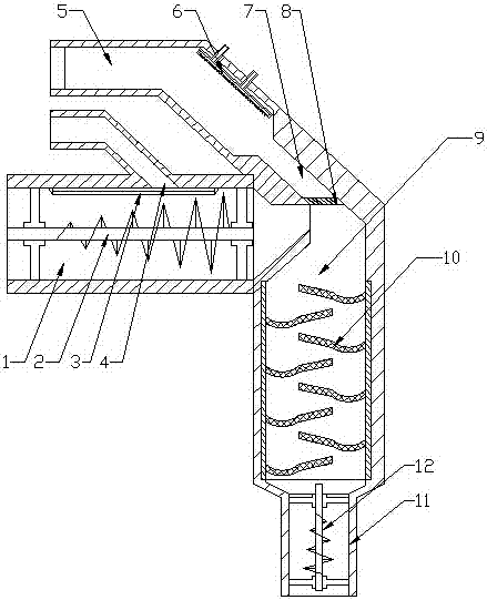 Ash removal device for tail flue of fluidized boiler