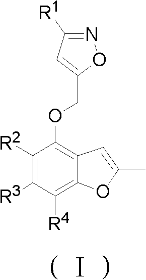 2-methylbenzofuran derivative containing isoxazole heterocycle, and preparation method and application thereof