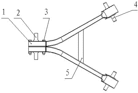 V-shaped thrusting rod assembly and assembling method thereof