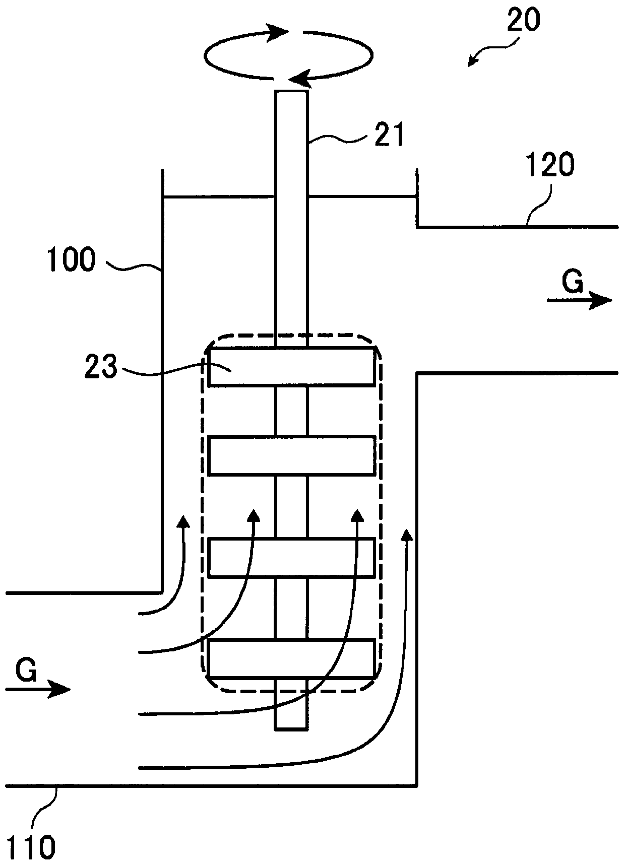 Molten glass stirring device