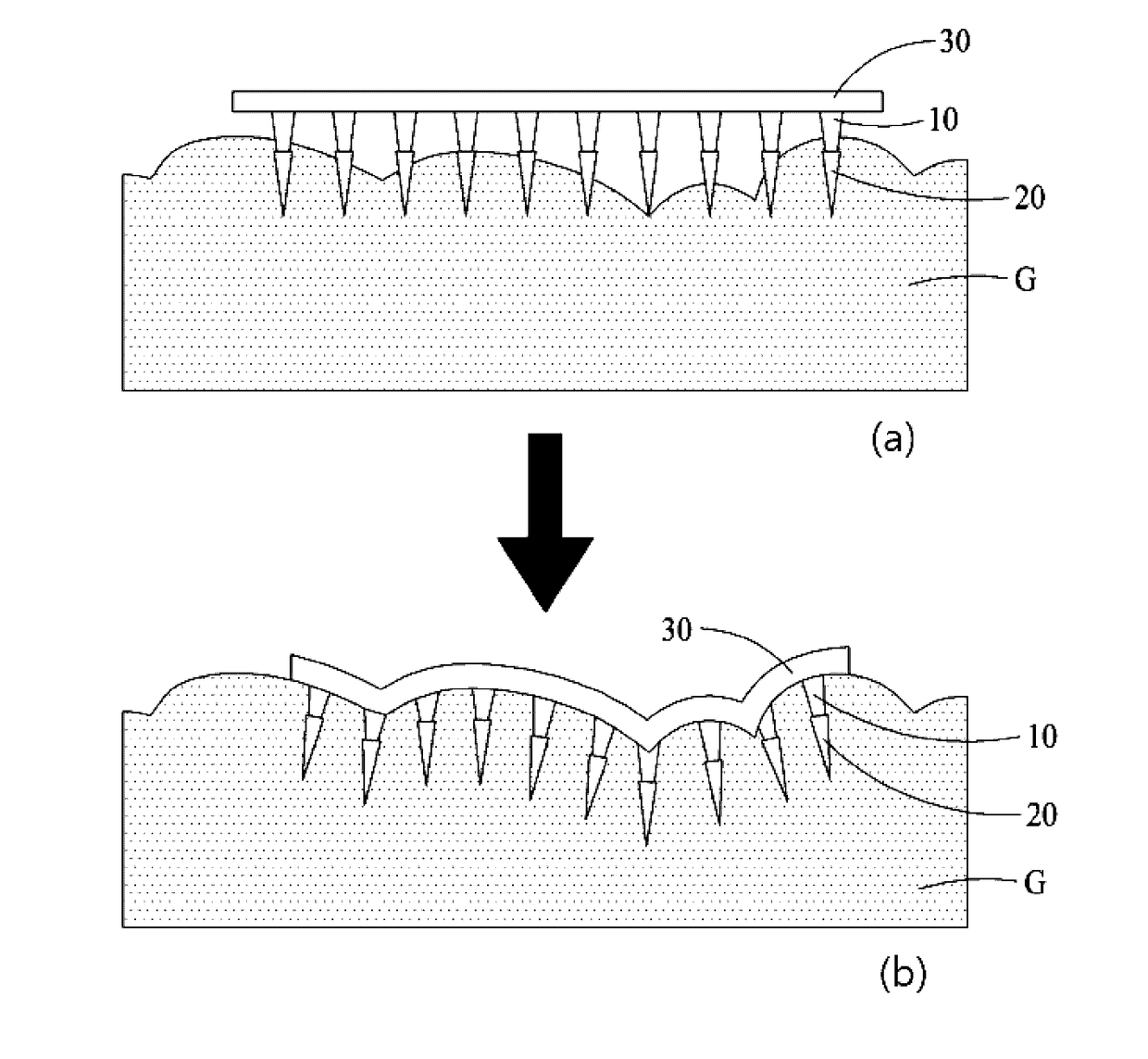 Flexible microneedle for dental material delivery and method of manufacturing the same
