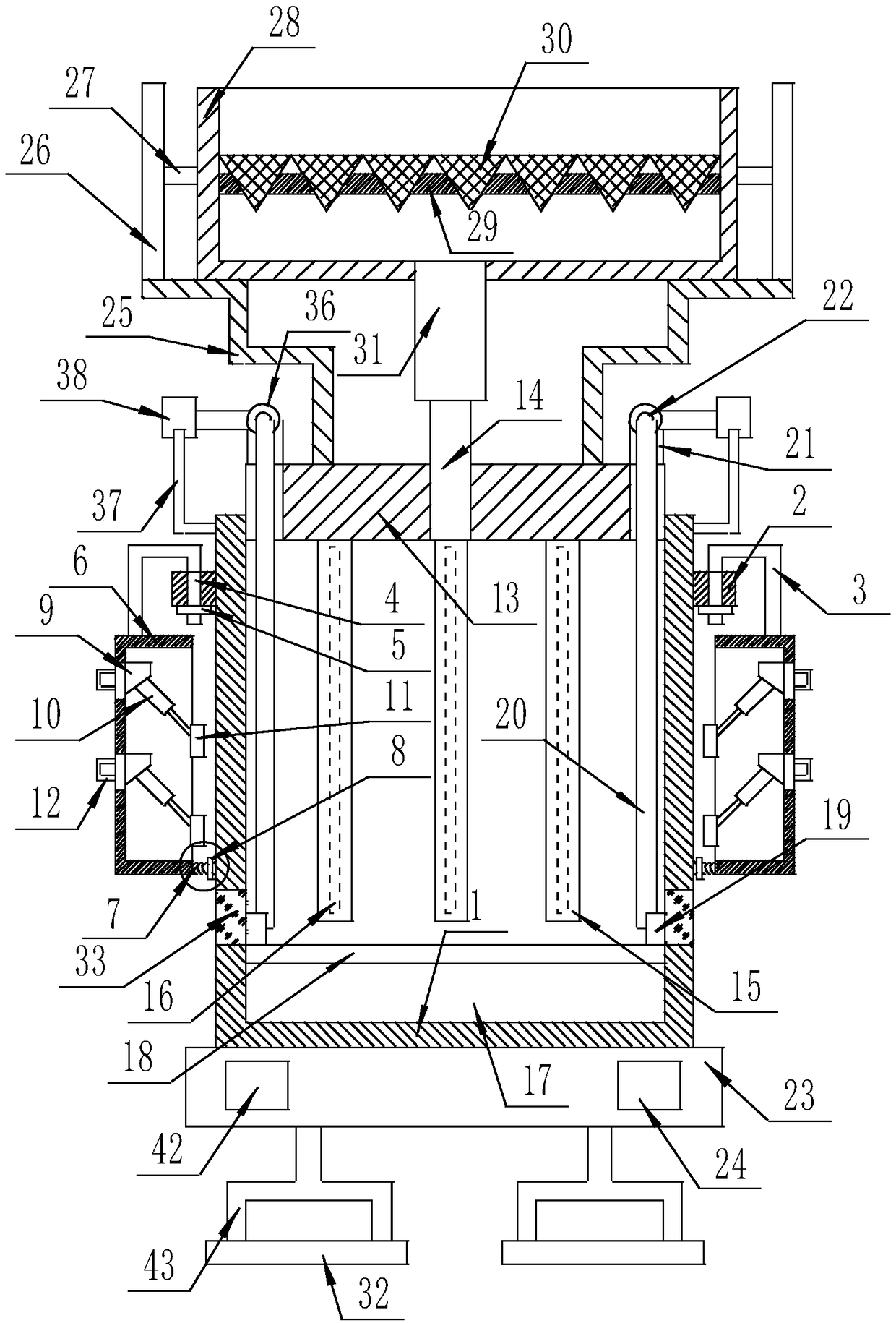 Sewage tank capable of accelerating deposition of impurities using shock wave, and realizing automatic impurity collection