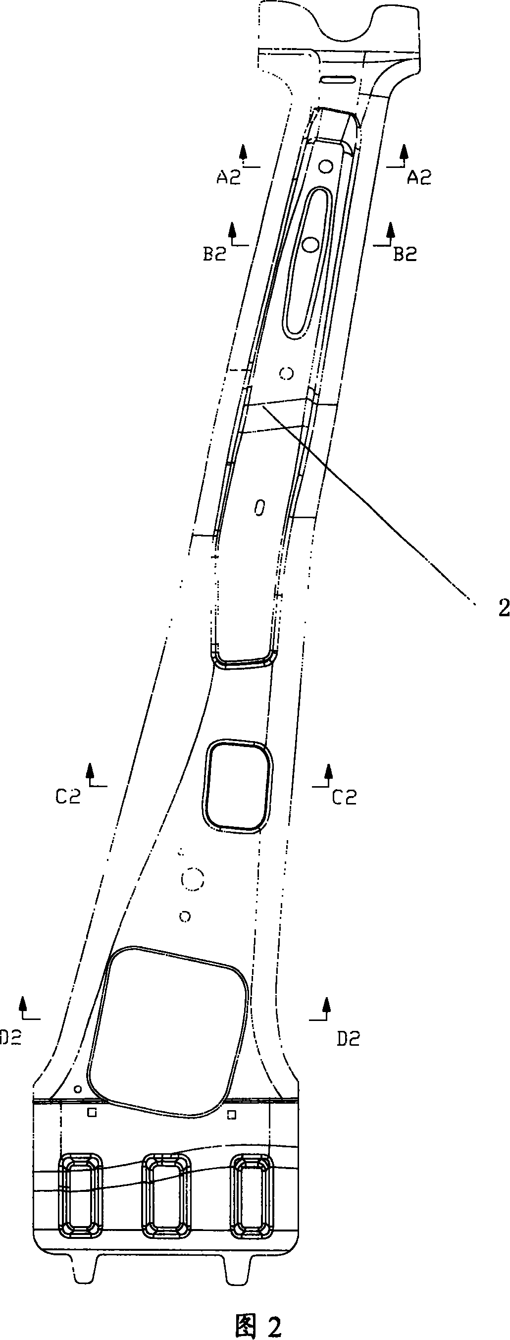 Car middle column