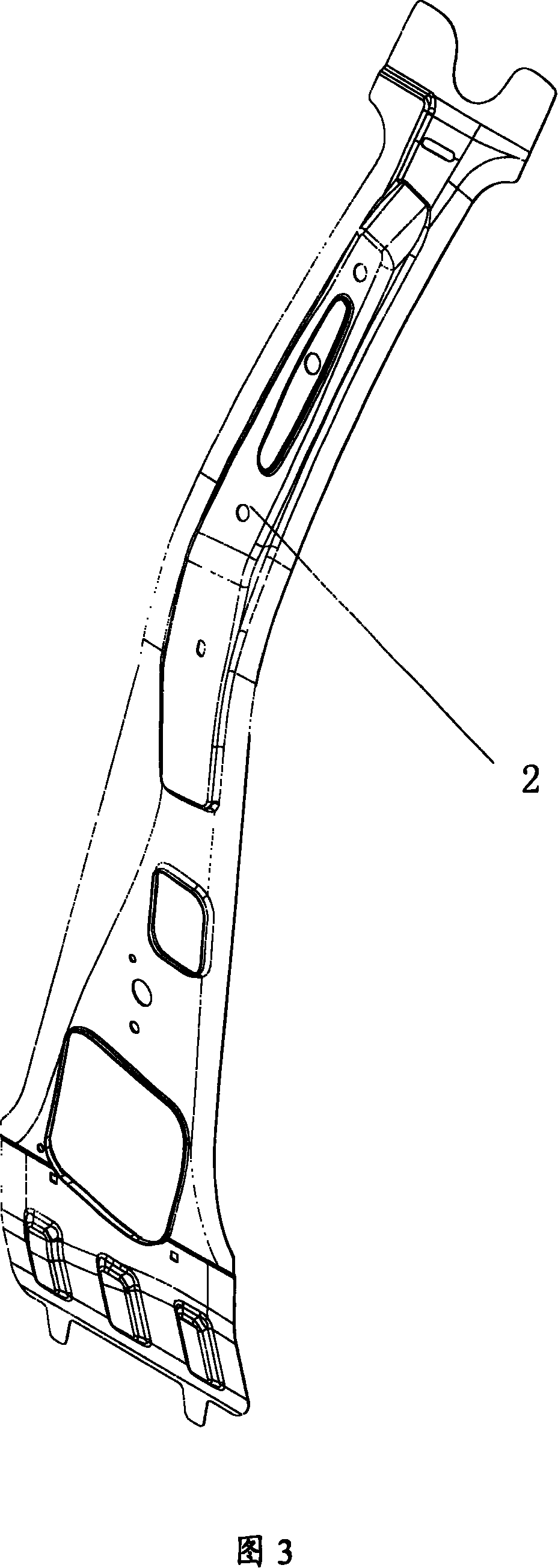 Car middle column