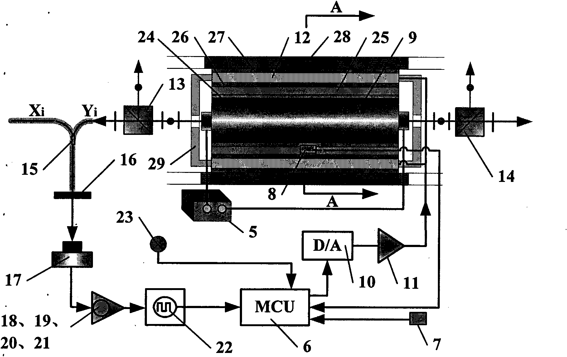 Double longitudinal mode laser offset frequency locking method and device based on thermoelectric cooler