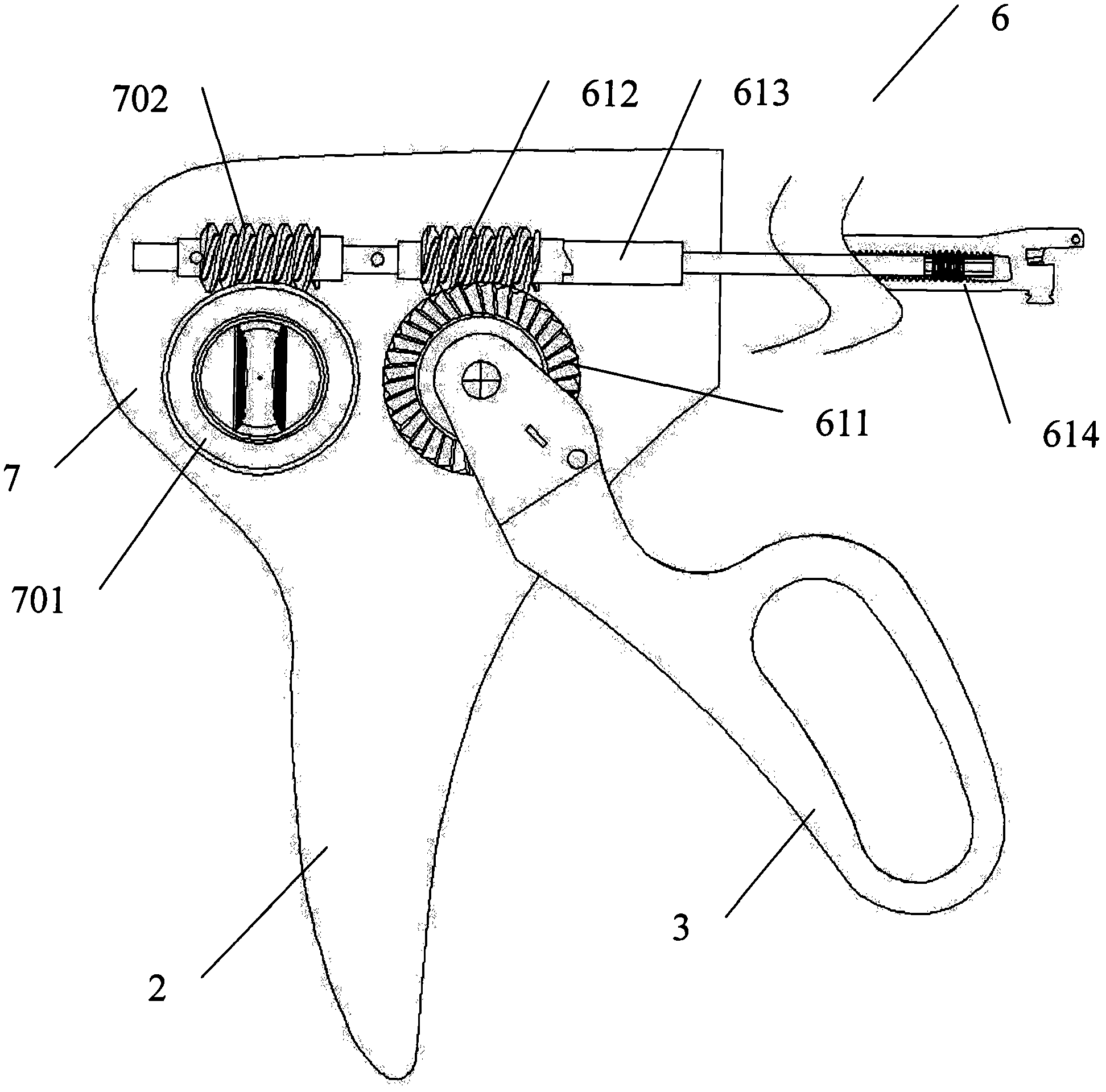 Operation cutting suture instrument and drive device thereof