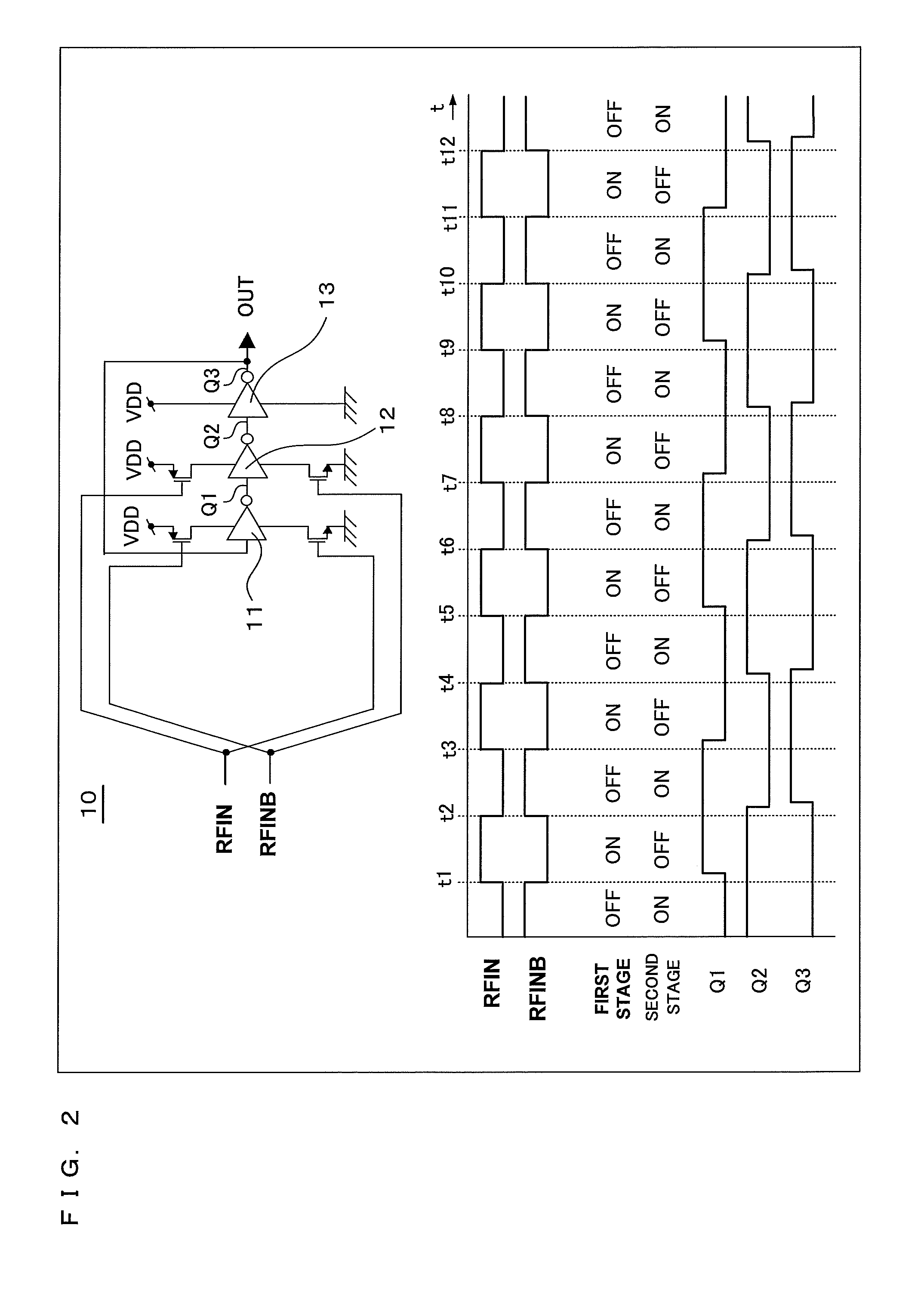 Cmos-inverter-type frequency divider circuit, and mobile phone including the cmos-inverter-type frequency divider circuit