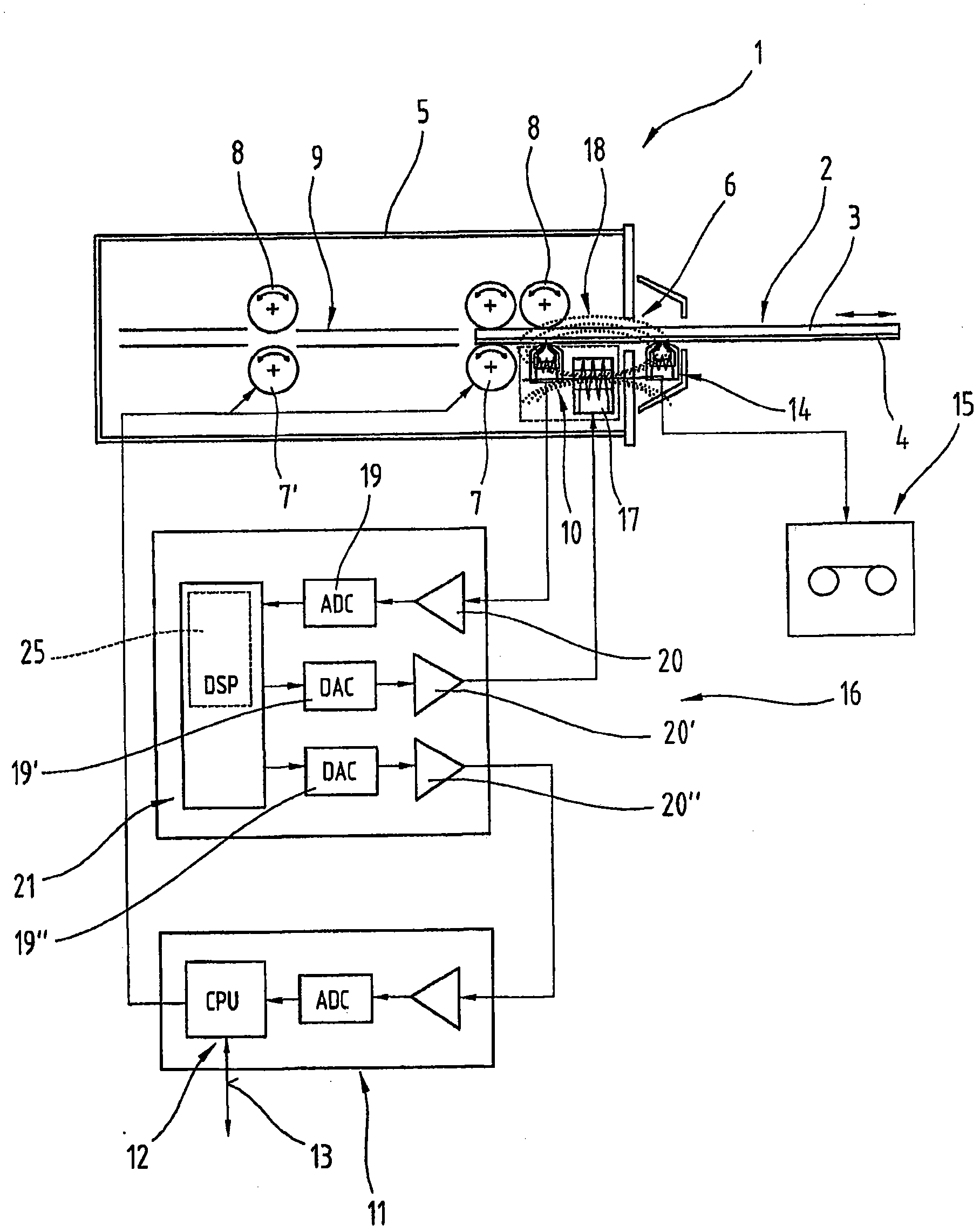 Method and device for protecting a reading device for card-shaped data carriers from unauthorized evaluation or copying of magnetically encoded data of an inserted card-shaped data carrier