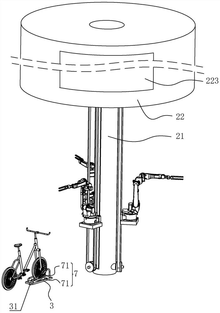 Shared bicycle, shared bicycle garage and shared bicycle parking and taking control method