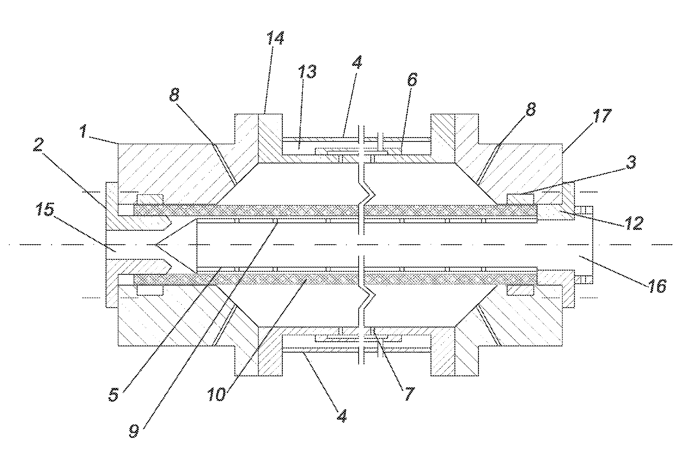 Equipment and method for production of tubes of molecularly bidirected plastic
