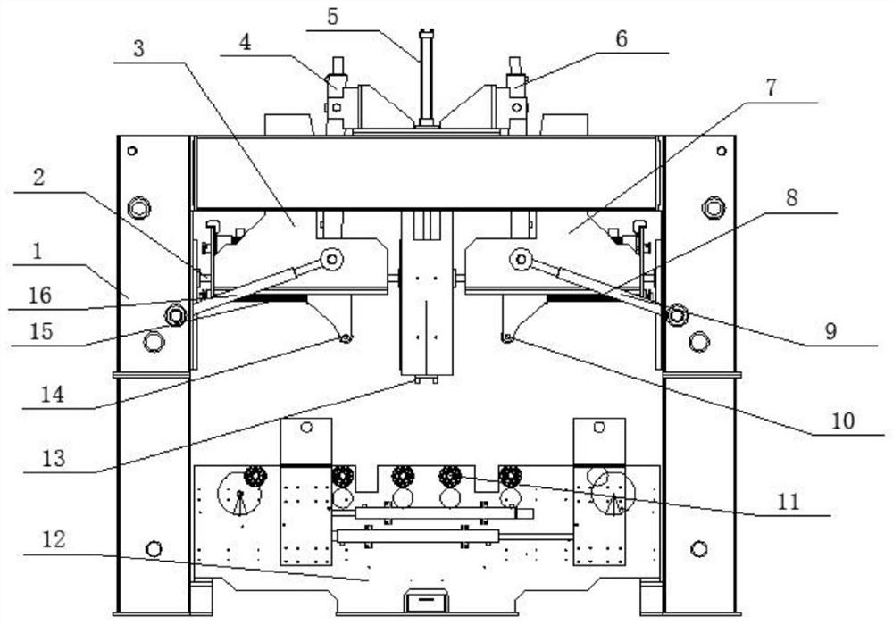 Pressing machine for plate spring guide arm