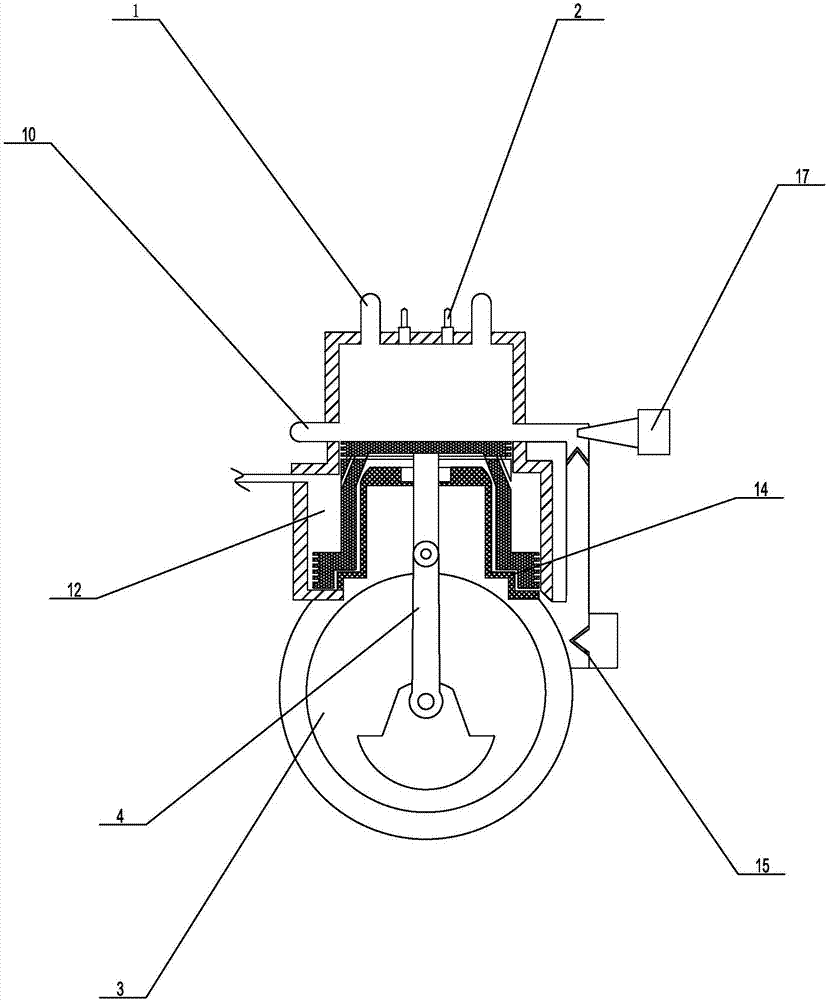 Two-stage piston type two-stroke engine