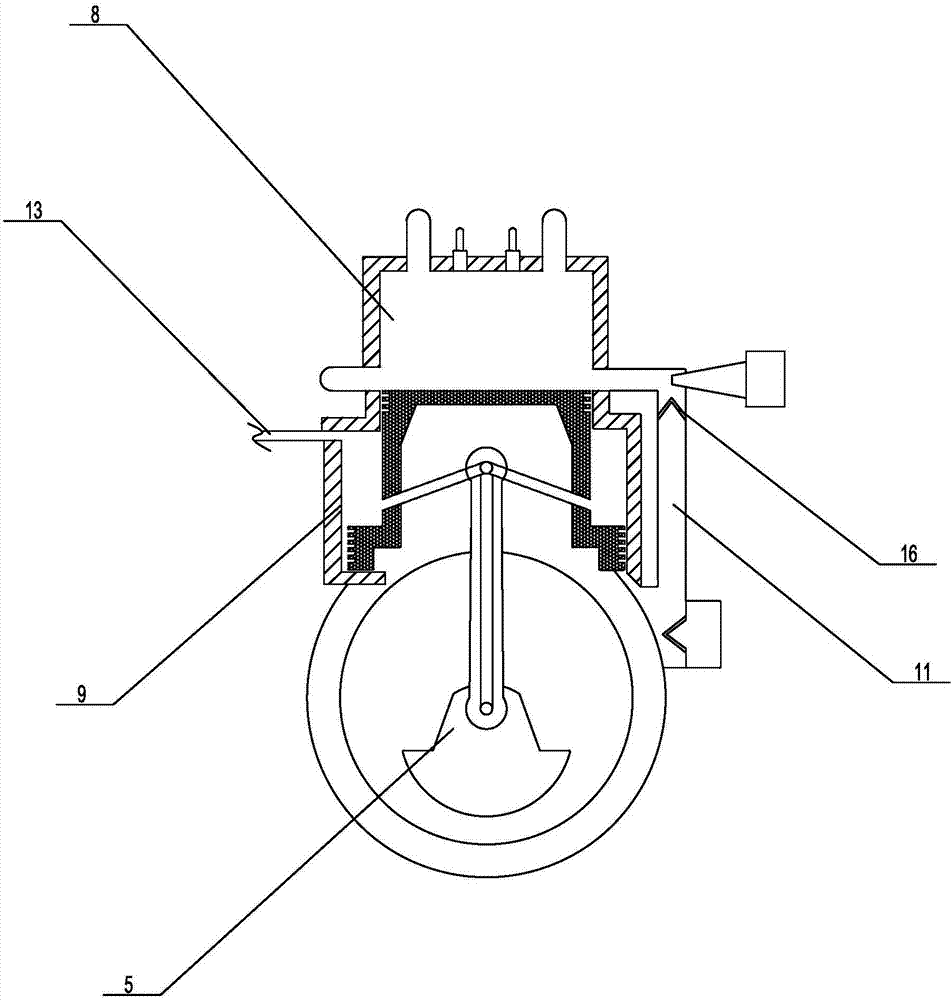 Two-stage piston type two-stroke engine