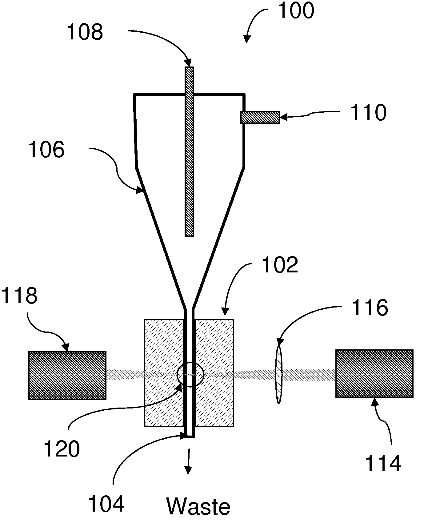 Cuvette for flow-type particle analyzer