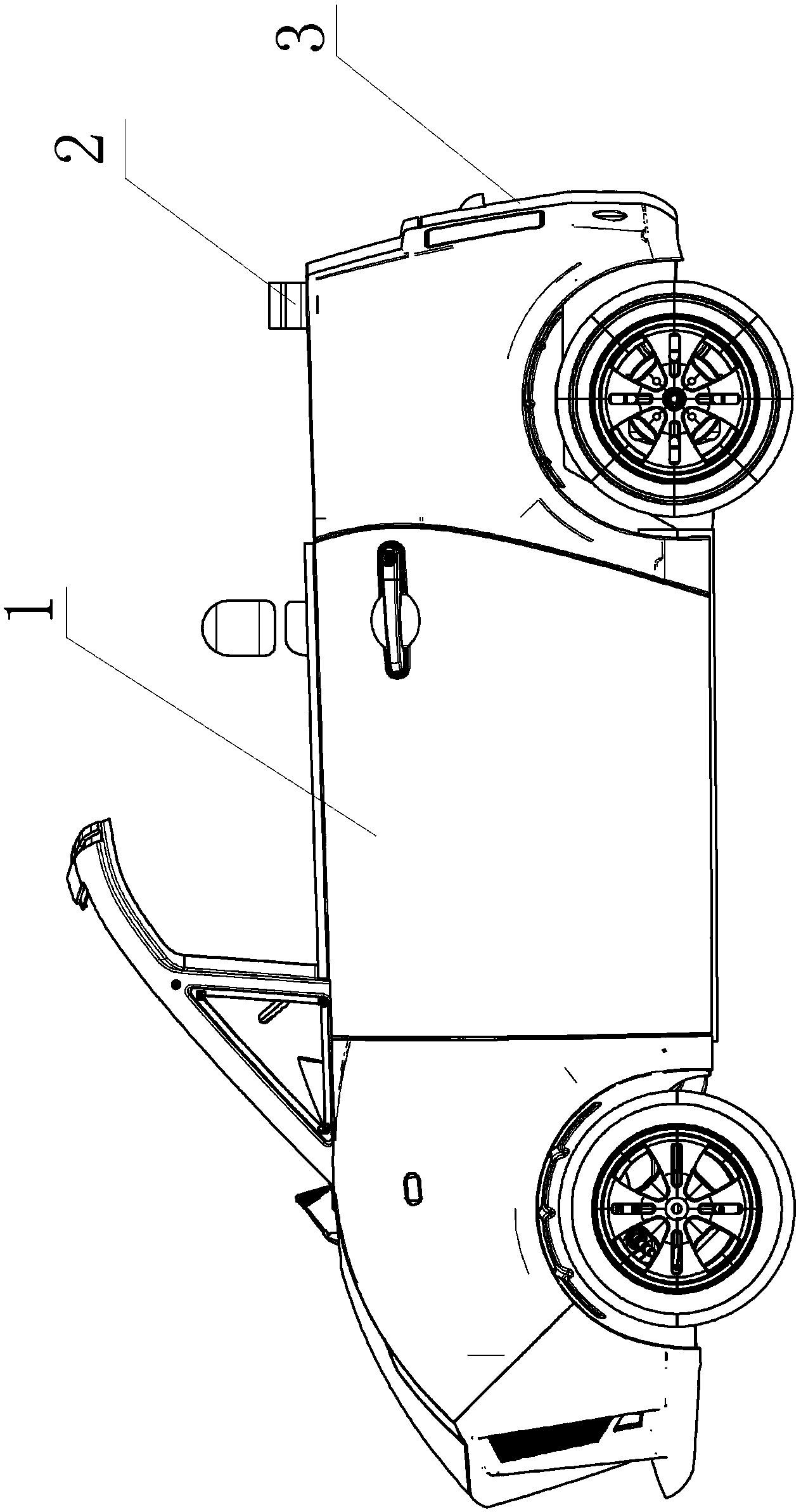 Double-row electric vehicle with telescopic cargo hopper