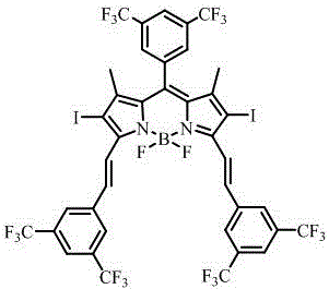 BODIPY derivative containing six trifluoromethyl groups and preparation and application of BODIPY derivative