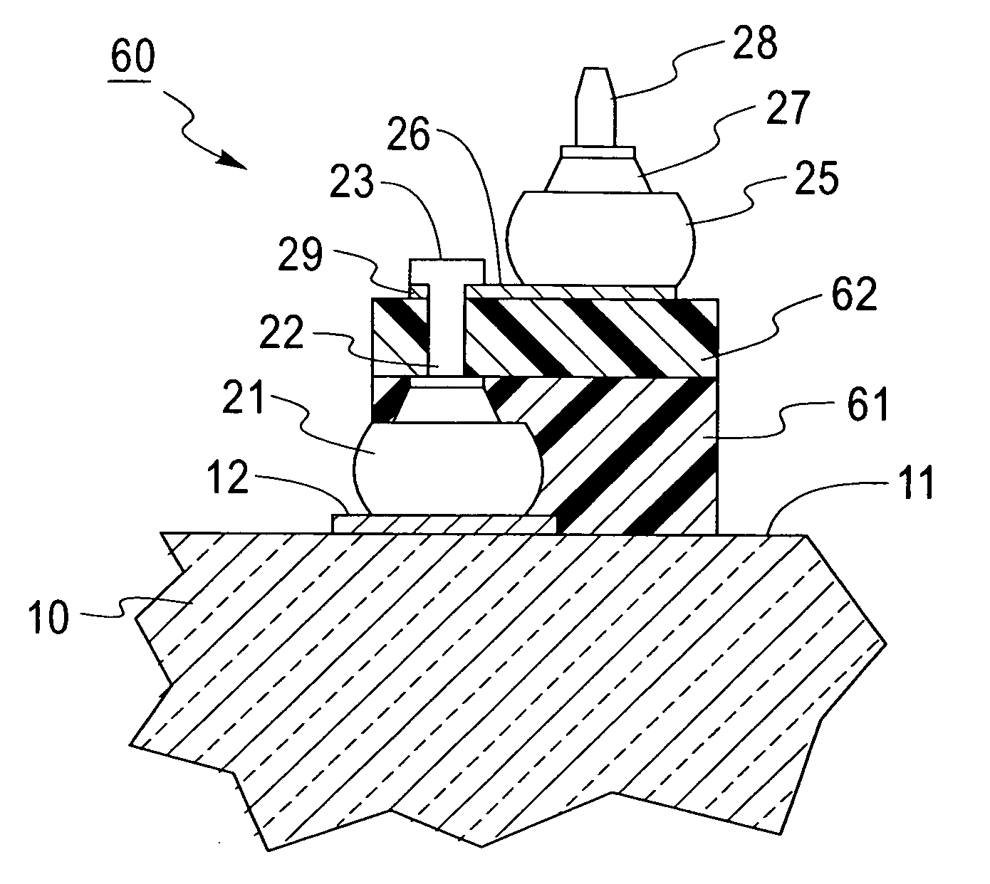 High density cantilevered probe for electronic devices