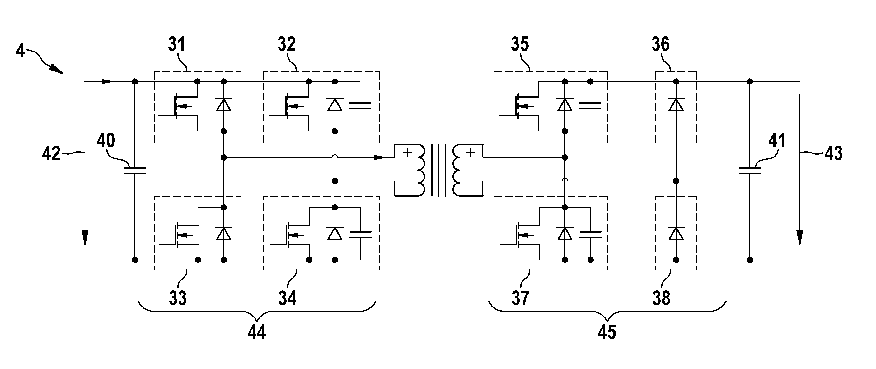 Push-pull converter and modulation method for controlling a push-pull converter
