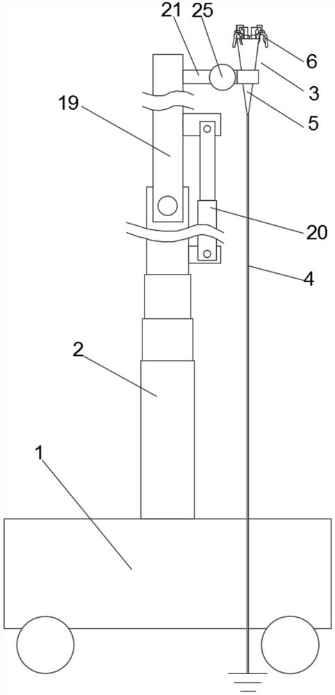 Auxiliary device for hanging ground wire