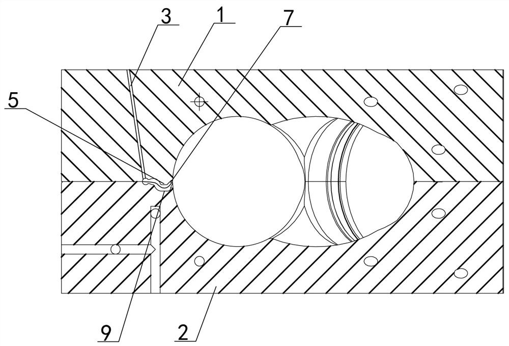 Lug type tunnel gate for plastic pipefitting die