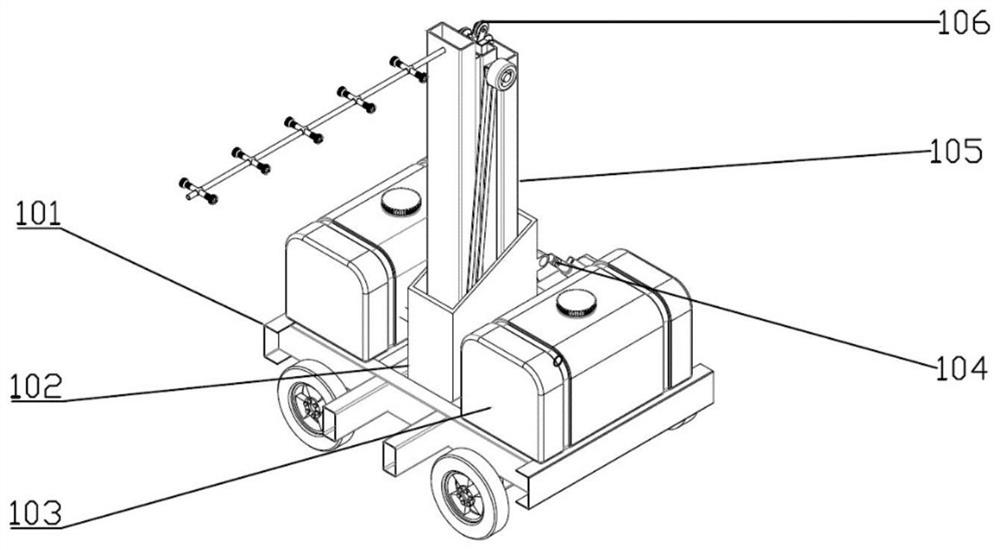 A telescopic mechanism greenhouse sprayer